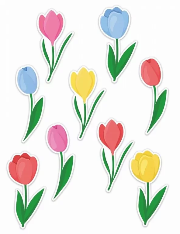 Dekoracje okienne wiosenne - Tulipany 01 - tantis.pl