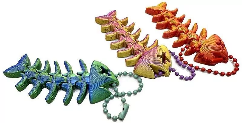Brelok 3D szkielet ryby z zawieszką MIX - tantis.pl