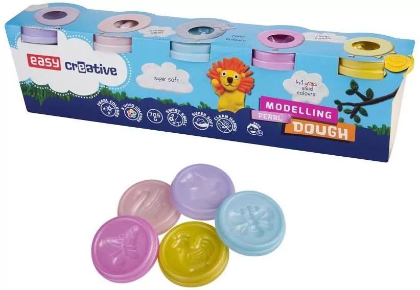 Ciasto - kubki 5 kolorów Perła masa plast. EASY - tantis.pl