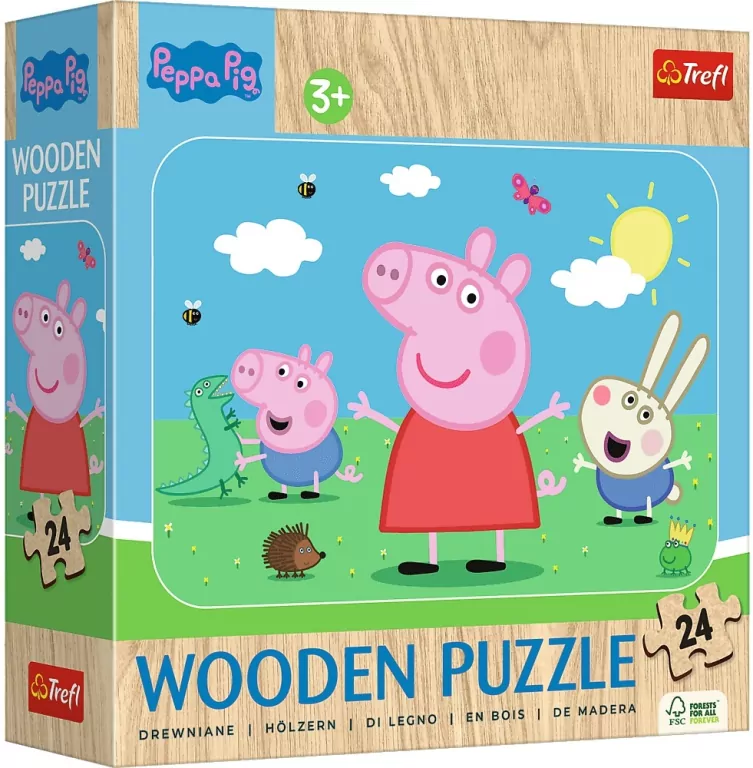 Puzzle drewniane 24 Poznaj uroczą Peppę TREFL - tantis.pl
