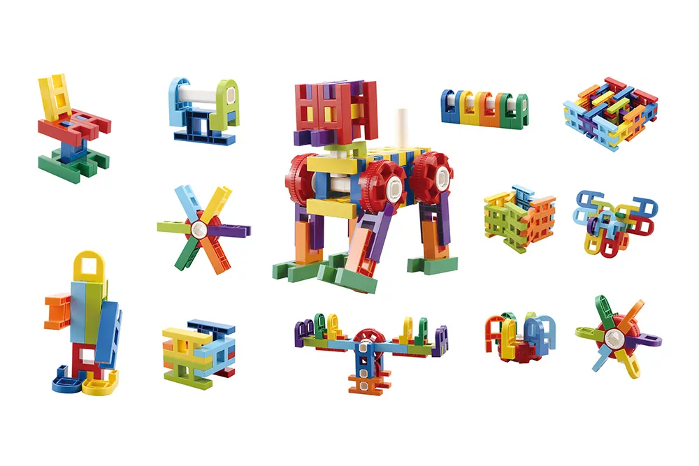 Klocki małych geniuszy. Drabinki 62 elementy - tantis.pl