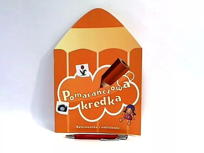 Pomarańczowa kredka Kolorowanka z naklejkami - tantis.pl
