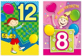 KARNET URODZINY 8-12 B6 Z KOP ZDOB MRG FOL