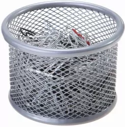 Kubek na spinacze. Okrągły średni. Srebrny