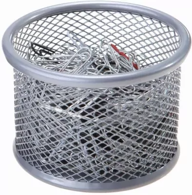 Kubek na spinacze. Okrągły średni. Srebrny