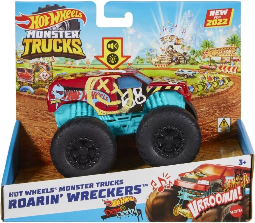 Hot Wheels Monster Trucks Roarin Wreckers Pojazd 1:43 - tantis.pl