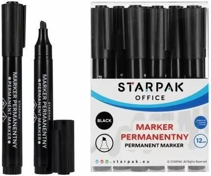 Marker permanentny ścięty czarny - tantis.pl