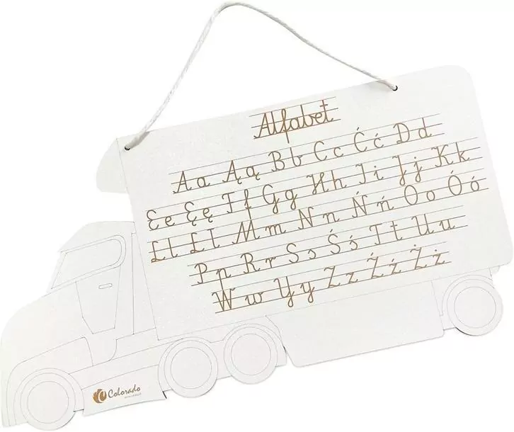 Znam swój alfabet - tablica drewniana Tir - tantis.pl
