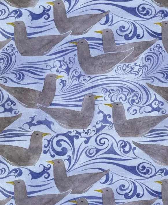 Karnet 17x14cm z kopertą Seagulls - tantis.pl