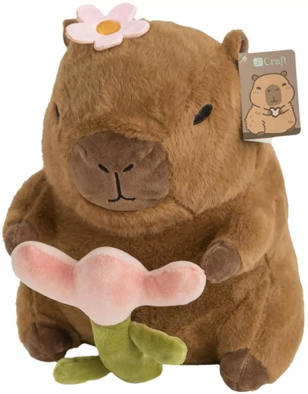 Pluszowa kapibara z kwiatem 27cm - tantis.pl