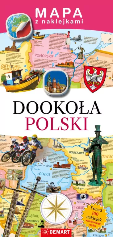 Mapa z naklejkami Dookoła Polski - tantis.pl