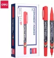 Marker permanentny dwustron. czerwony  DELI - tantis.pl
