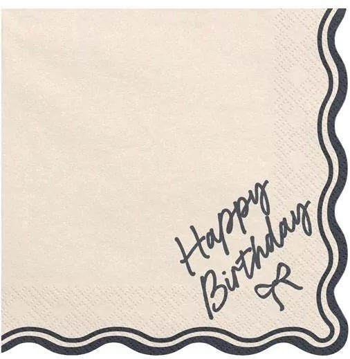 Serwetki Happy Birthday Kokarda 33x33cm 12szt - tantis.pl