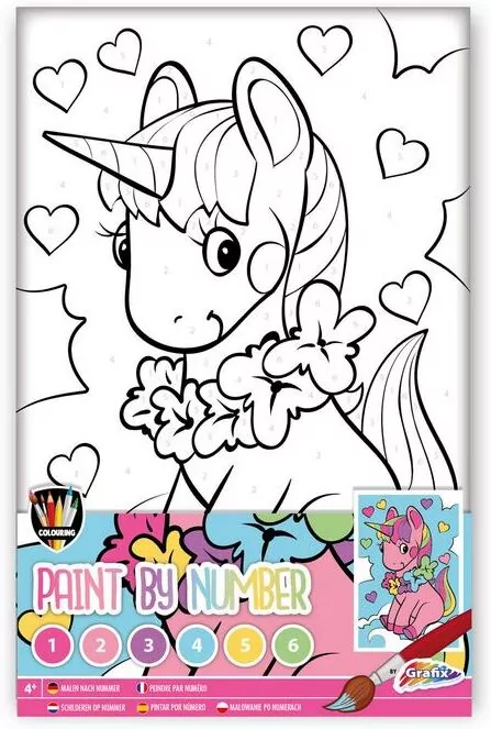 Malowanie po numerach + farbki Jednorożec - tantis.pl