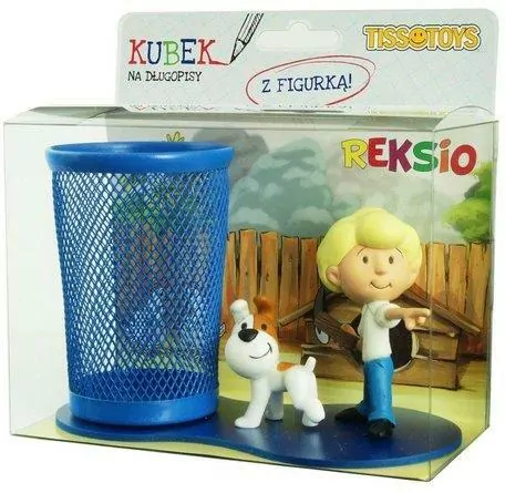 Przybornik biurkowy z figurkami: Chłopiec i Reksio - tantis.pl