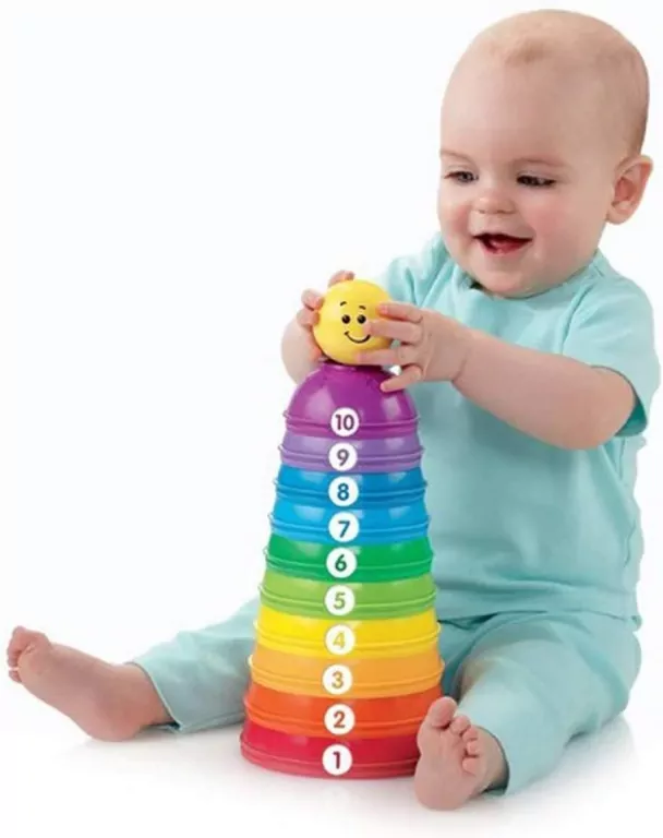 Mattel. Fisher-Price Okrągłe kubeczki do układania W4472 - tantis.pl