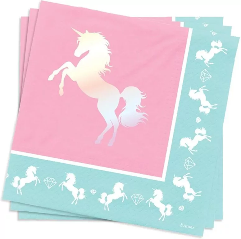 Serwetki. Jednorożec 33x33cm - tantis.pl