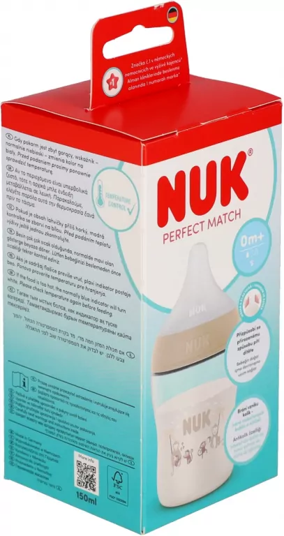 NUK. Perfect Match. Butelka z silionowym smoczkiem. 150 ml. Małpka - tantis.pl