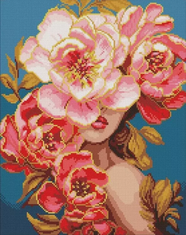 Diamentowa mozaika - Kwitnąca gracja 40x50cm - tantis.pl