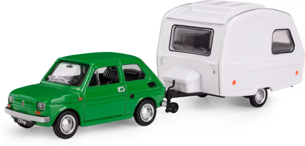 Fiat 126p + przyczepa Niewiadów Kemping zielony - tantis.pl
