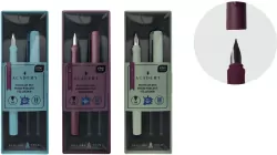 Zestaw pióro wieczne + 2 naboje w etui Academy mix
