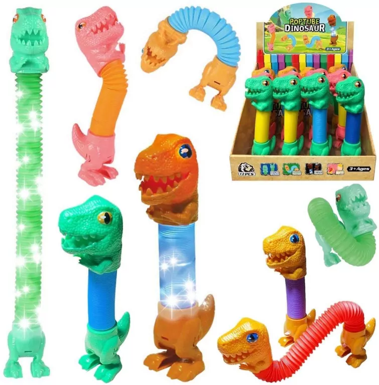 Dinozaur rurka pop tube ze światłem - tantis.pl