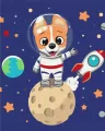 Malowanie po numerach - Pies astronauta 40x50cm - tantis.pl