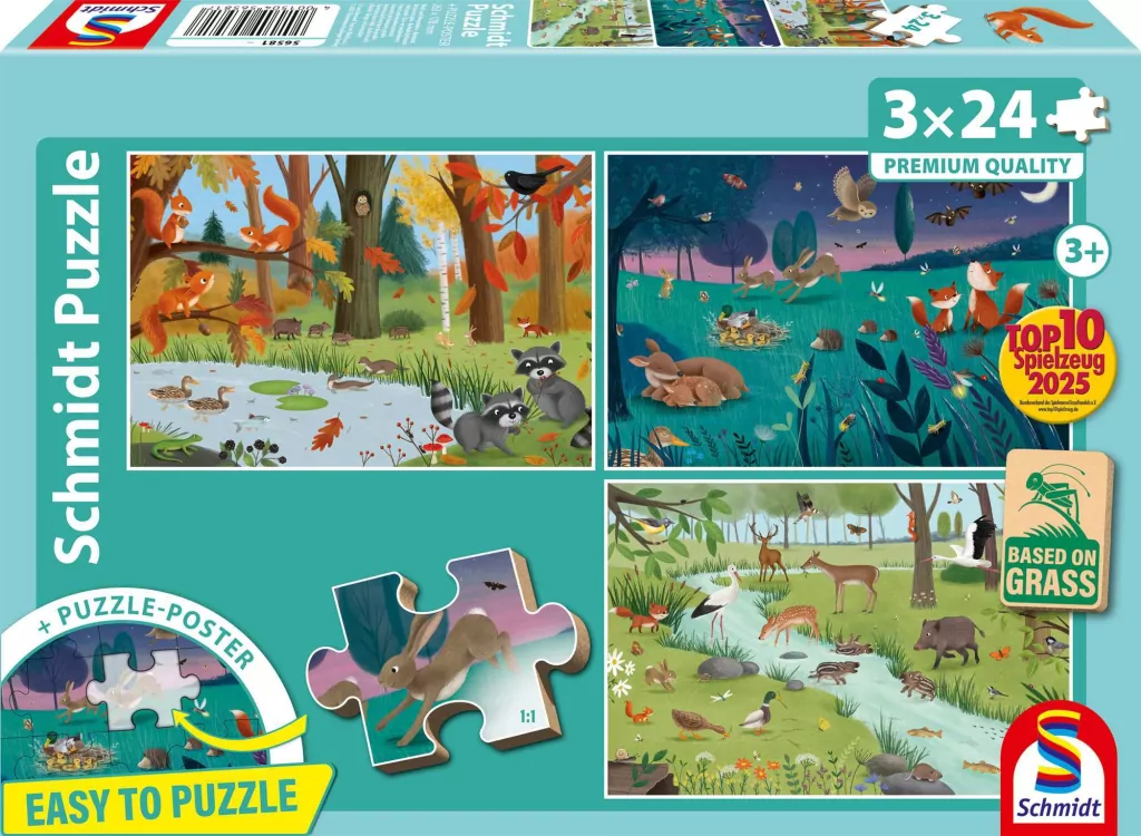 Puzzle 3 24 Leśne zwierzęta - tantis.pl