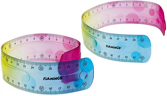 Linijka elastyczna tęczowa 30cm mix - tantis.pl
