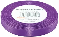 Wstążka satynowa 12mmx32m. Fioletowa