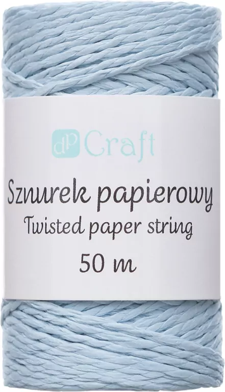 DpCraft. Sznurek papierowy skręcany niebieski, 50m - tantis.pl