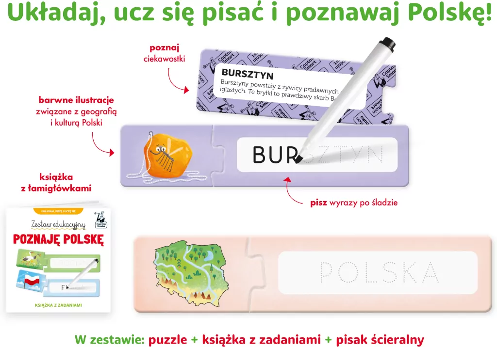 Kapitan Nauka. Poznaję Polskę. Książka + puzzle - tantis.pl