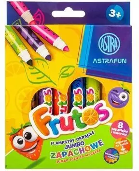 Flamastry zapachowe Jumbo Frutos 8 kolorów ASTRA - tantis.pl