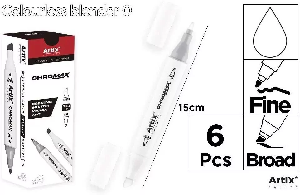 Marker Chromax z 2 końcówk. colourless 0 (6szt) - tantis.pl