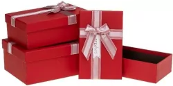 Pudełko prezentowe z kokardą czerwony ROZETTE