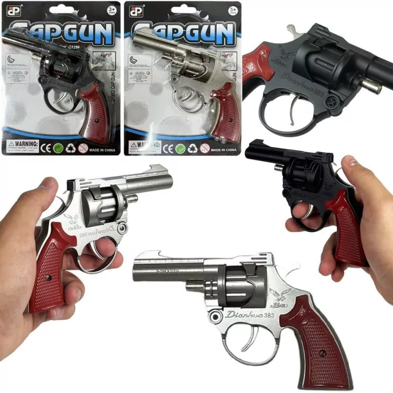 Pistolet na kapiszony metalowy MIX - tantis.pl