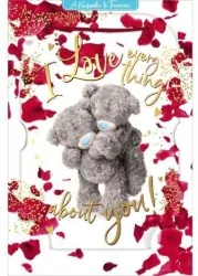 Kartka holograficzna 3D I love everything about...