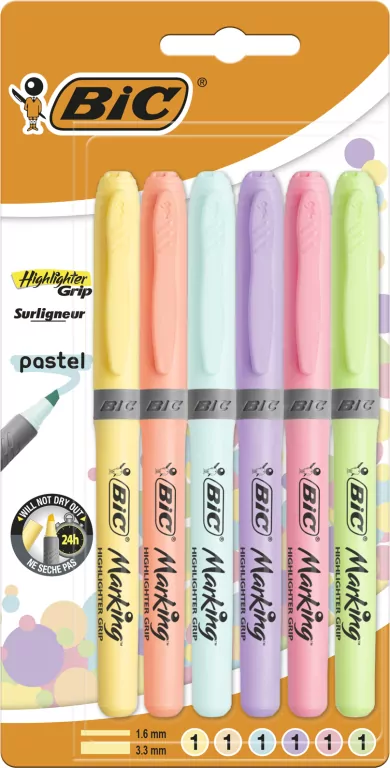 Zakreślacz BIC Pastelowy 6 kol - tantis.pl