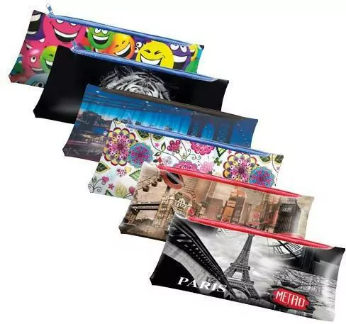 Piórnik na suwak z nadrukiem. Mix - tantis.pl