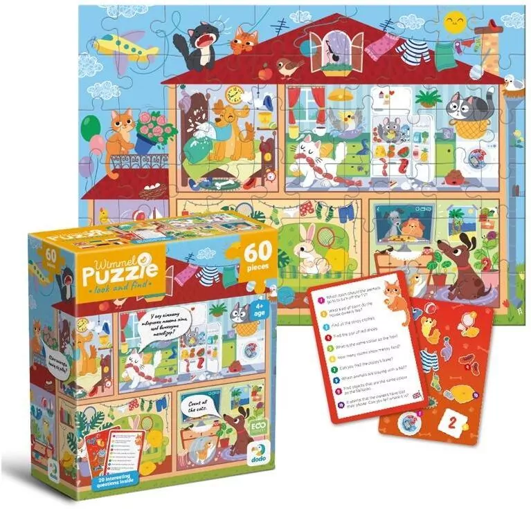 Wimmelpuzzle 60 Pets at home - tantis.pl