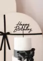 Topper na tort Happy Birthday czarny 16,5cm - tantis.pl