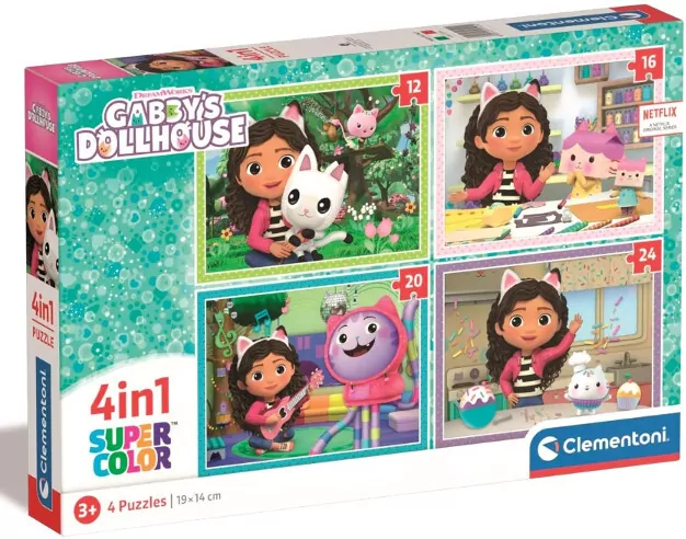 Clementoni. Puzzle 4w1. Gabby's Dollhouse - tantis.pl