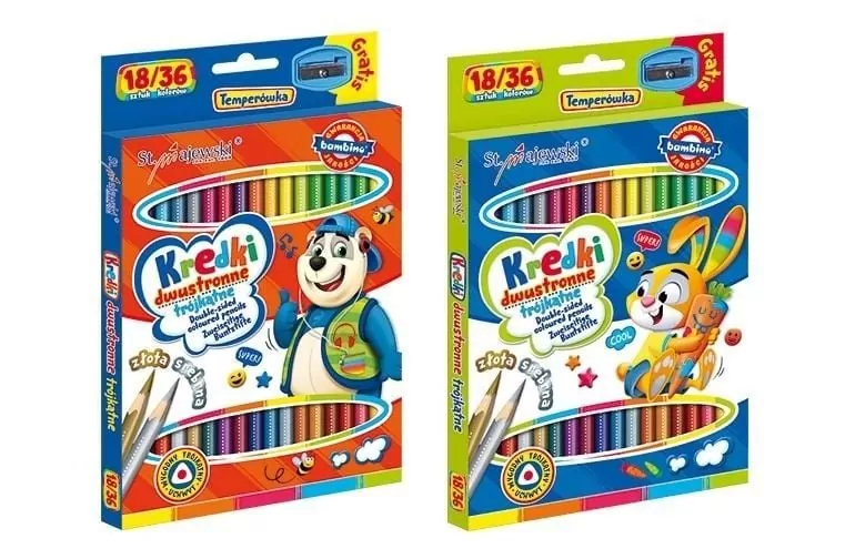 Kredki dwustronne trójkątne Bambino. 36 kolorów - tantis.pl