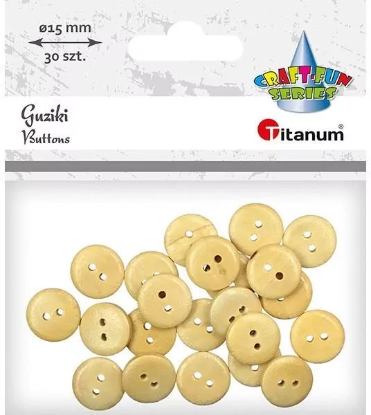 Guziki drewniane, 30 sztuk - tantis.pl