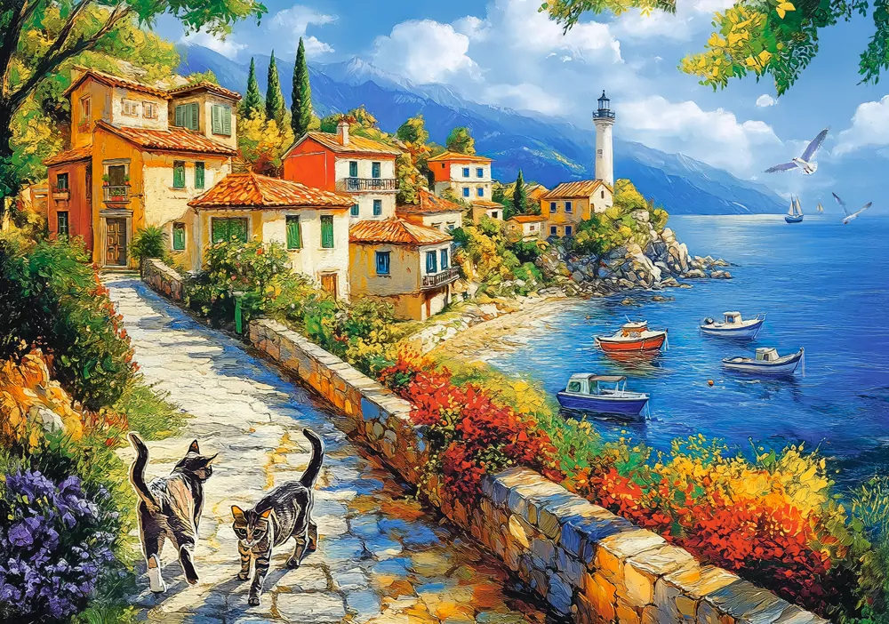 Puzzle 500 White Lighthouse Bay CASTOR - tantis.pl
