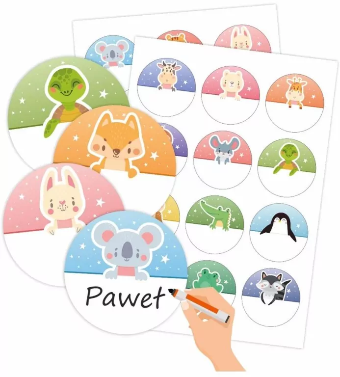 Naklejki do szafki/na szafki - Zwierzaki 24 sztuk - tantis.pl