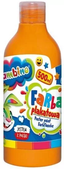 Farba plakatowa w butelce 500 ml pomarańczowa bambino - tantis.pl