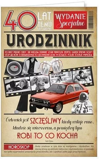 Kartka okolicznościowa. 40 urodziny - tantis.pl