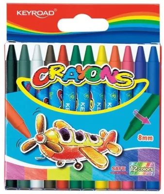 Kredki Keyroad świecowe 8mm 12 kolorów