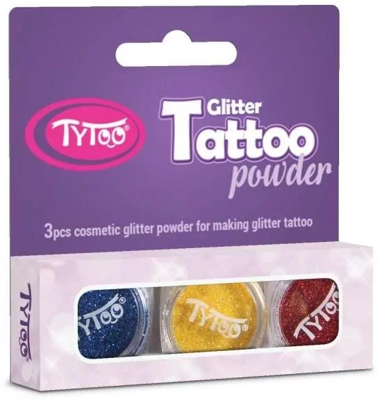 Tytoo. Tatuaże zestaw brokatów 3 koloroy - tantis.pl